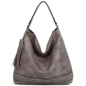 Ampere Creations Woven Embellishment Hobo Bag